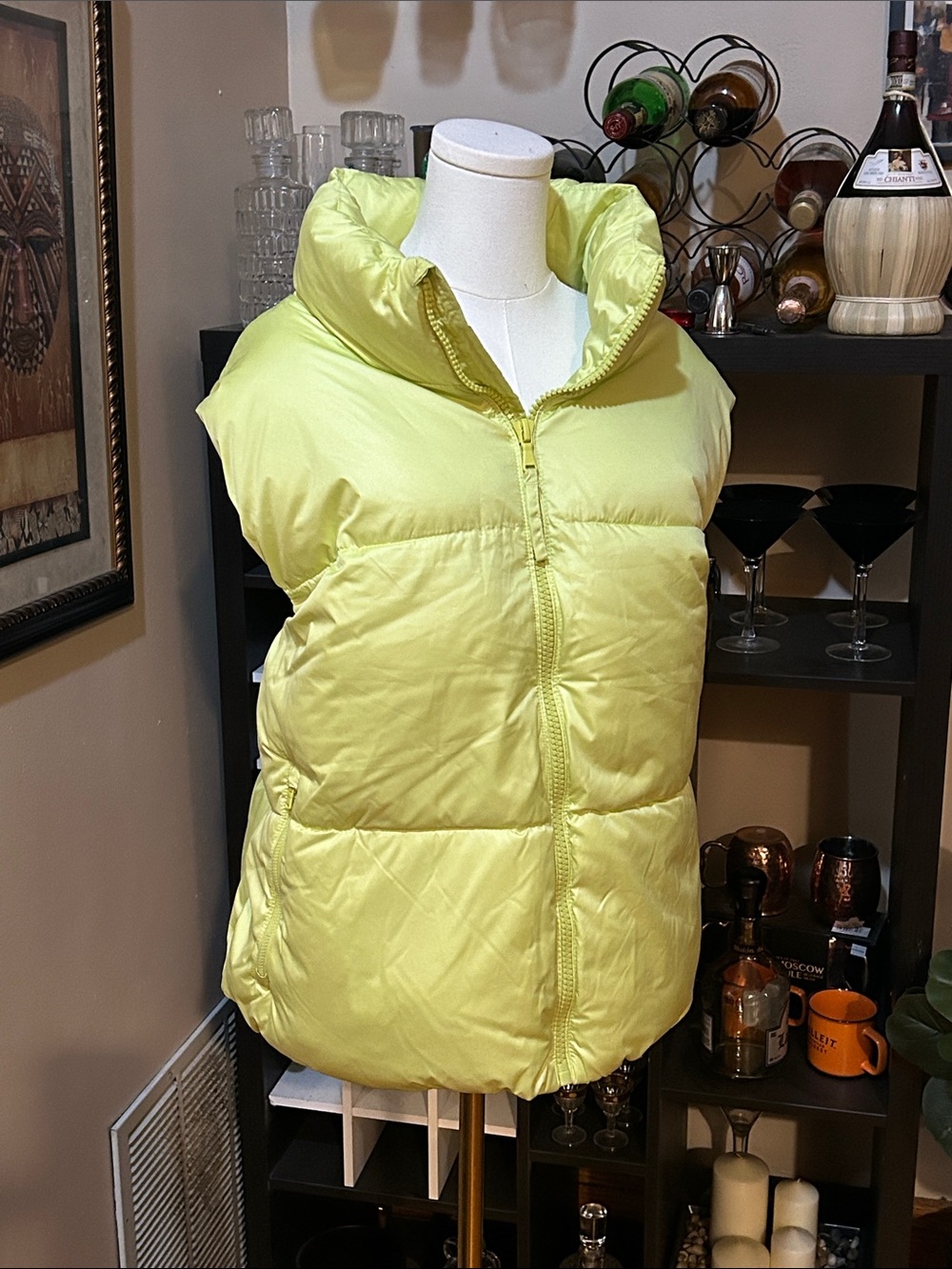 Old Navy Neon Yellow Puffer Vest